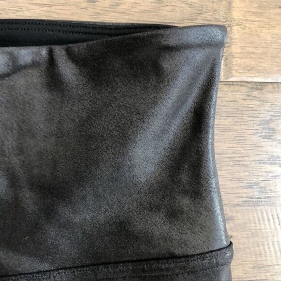 SPANX Black Faux Leather Leggings Black S - Picture 4 of 5